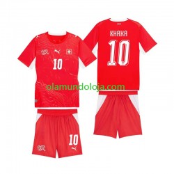 Camisola Suíça Granit Xhaka 10 Criança Equipamento Primeiro Copa do Mundo 2026 Manga Curta